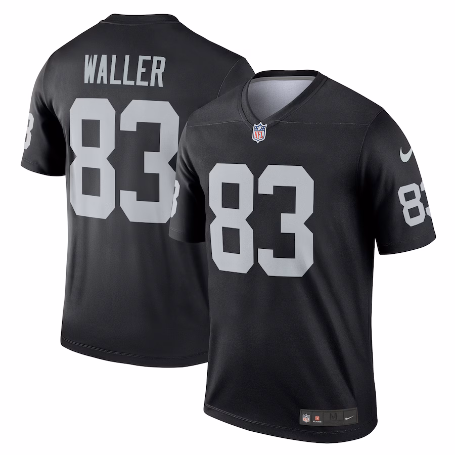 Men's Las Vegas Raiders Darren Waller Nike Black Team Legend Player Performance Top - Ujersey