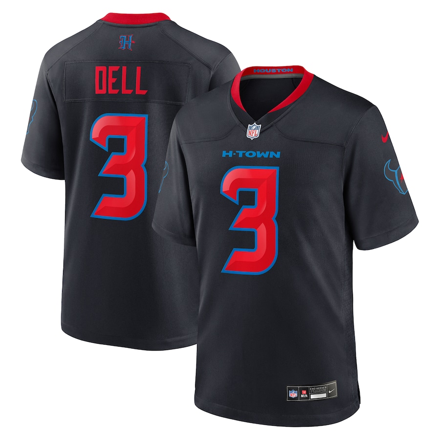 Men's Houston Texans Tank Dell Nike Navy 2nd Alternate Game Jersey - Ujersey