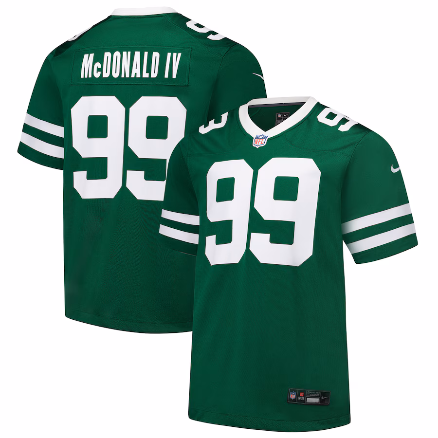 Men's New York Jets Will McDonald IV Nike Legacy Green Team Game Jersey - Ujersey