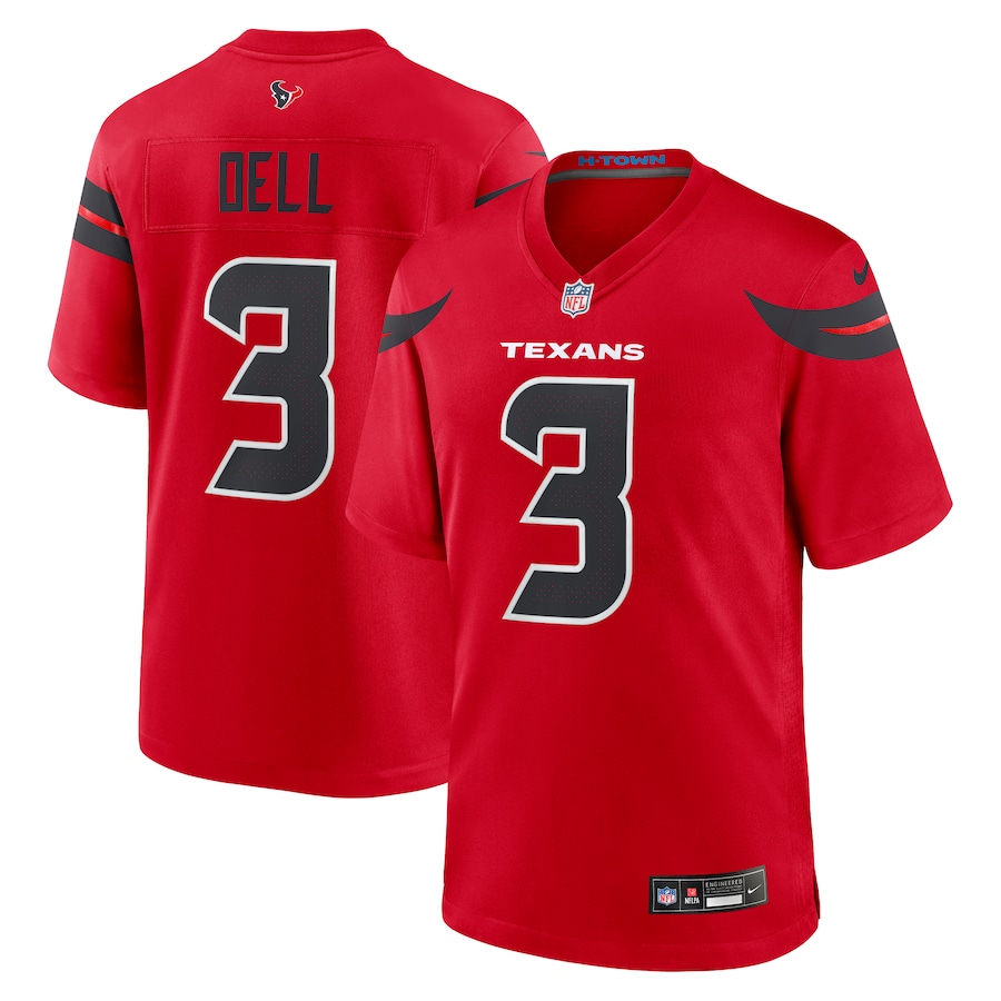 Men's Houston Texans Tank Dell Nike Red Alternate Game Jersey - Ujersey