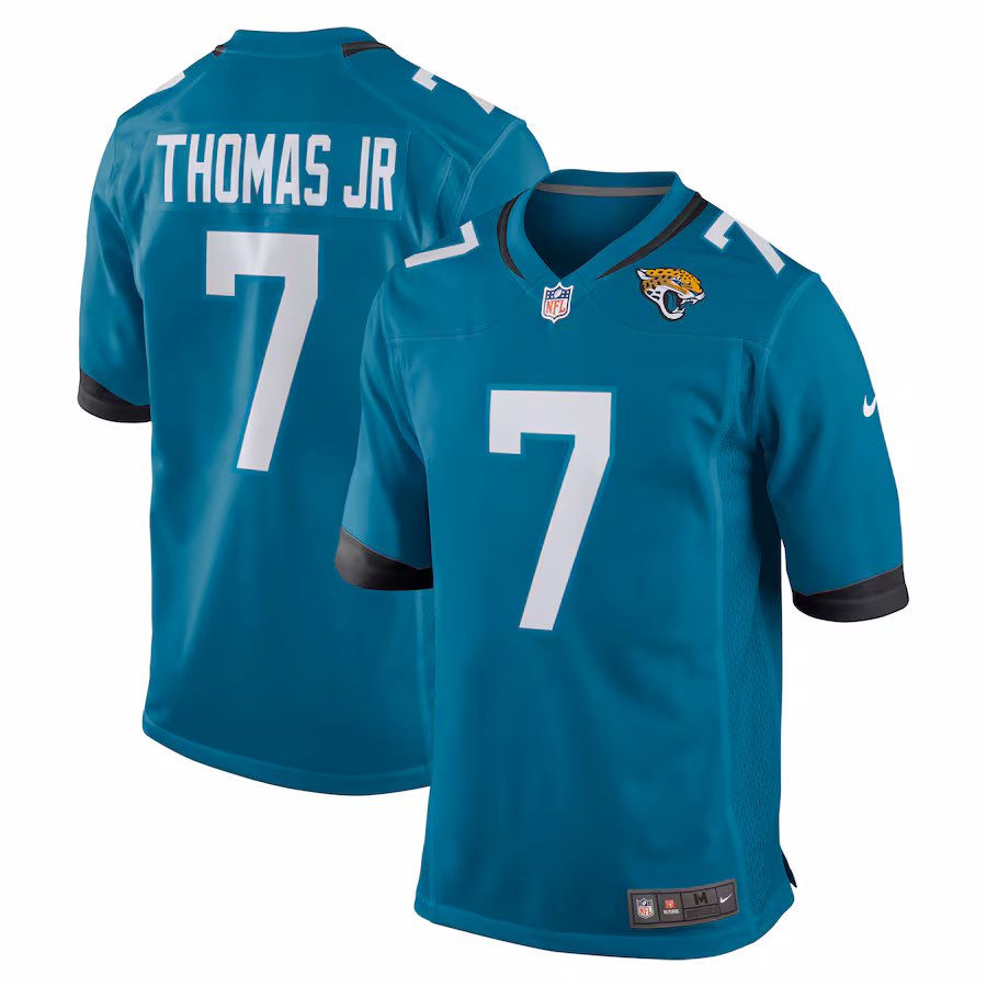 Men's Jacksonville Jaguars Brian Thomas Jr Nike Teal Player Game Jersey - Ujersey