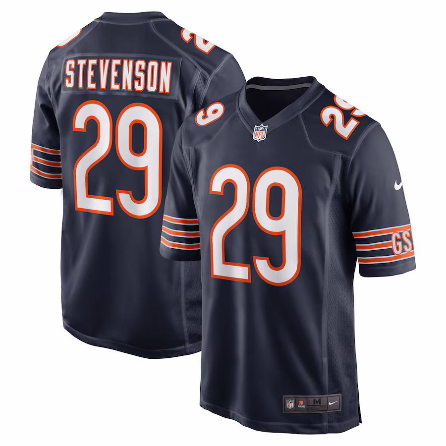 Men's Chicago Bears Tyrique Stevenson Nike Navy Game Jersey - Ujersey