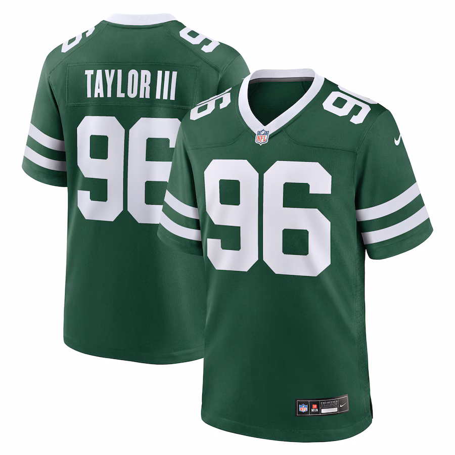 Men's New York Jets Leonard Taylor III Nike Legacy Green Team Game Jersey - Ujersey