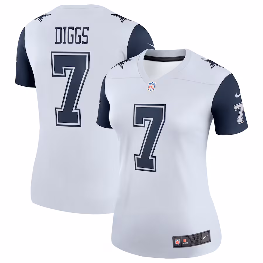Women's Dallas Cowboys Trevon Diggs Nike White Legend Player Performance Top - Ujersey