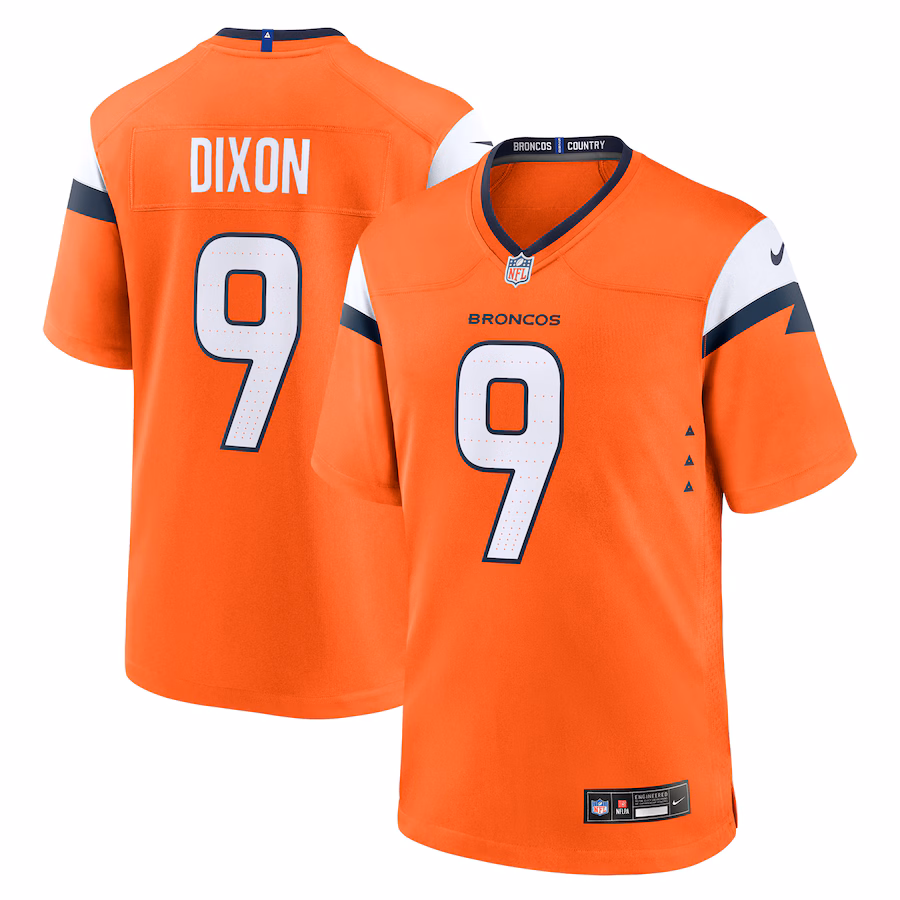 Men's Denver Broncos Riley Dixon Nike Orange Team Game Jersey - Ujersey