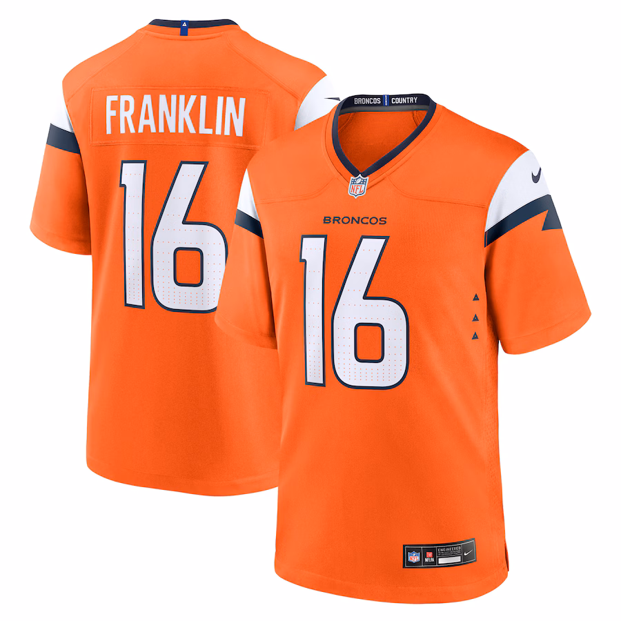 Men's Denver Broncos Troy Franklin Nike Orange Team Game Jersey - Ujersey
