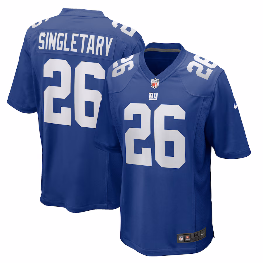 Men's New York Giants Devin Singletary Nike Royal Team Game Jersey - Ujersey