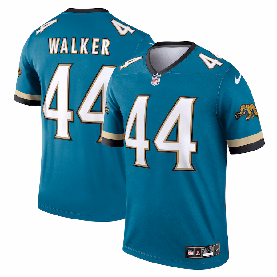 Men's Jacksonville Jaguars Travon Walker Nike Teal Alternate Legend Player Performance Top - Ujersey
