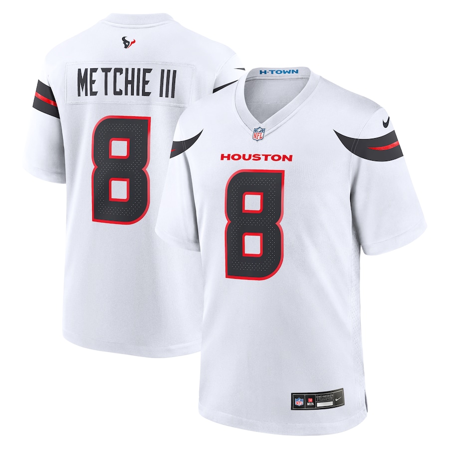 Men's Houston Texans John Metchie III Nike White Game Jersey - Ujersey
