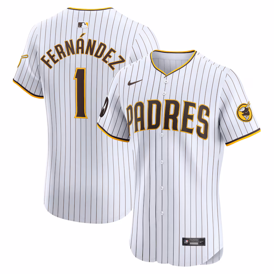 Men's San Diego Padres Tony Fernández Nike White Home Elite Sponsor Patch Player Jersey - Ujersey