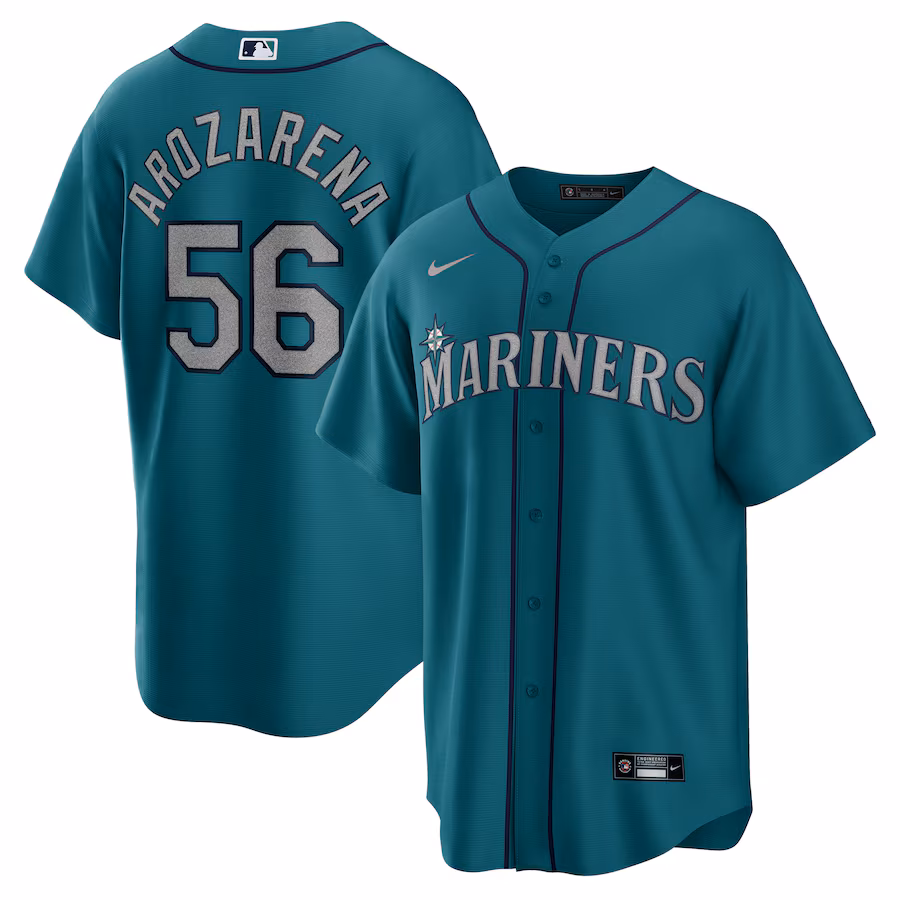Men's Seattle Mariners Randy Arozarena Nike Aqua Alternate Replica Player Jersey - Ujersey