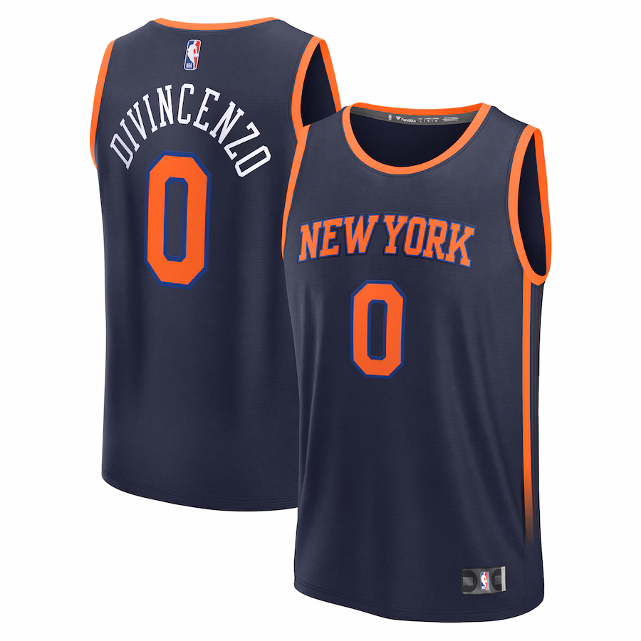 Men's New York Knicks Donte DiVincenzo Fanatics Navy Fast Break Replica Player Jersey - Statement Edition - Ujersey