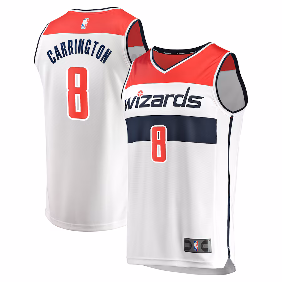 Men's Washington Wizards Carlton Carrington Fanatics White Fast Break Replica Player Jersey - Association Edition - Ujersey