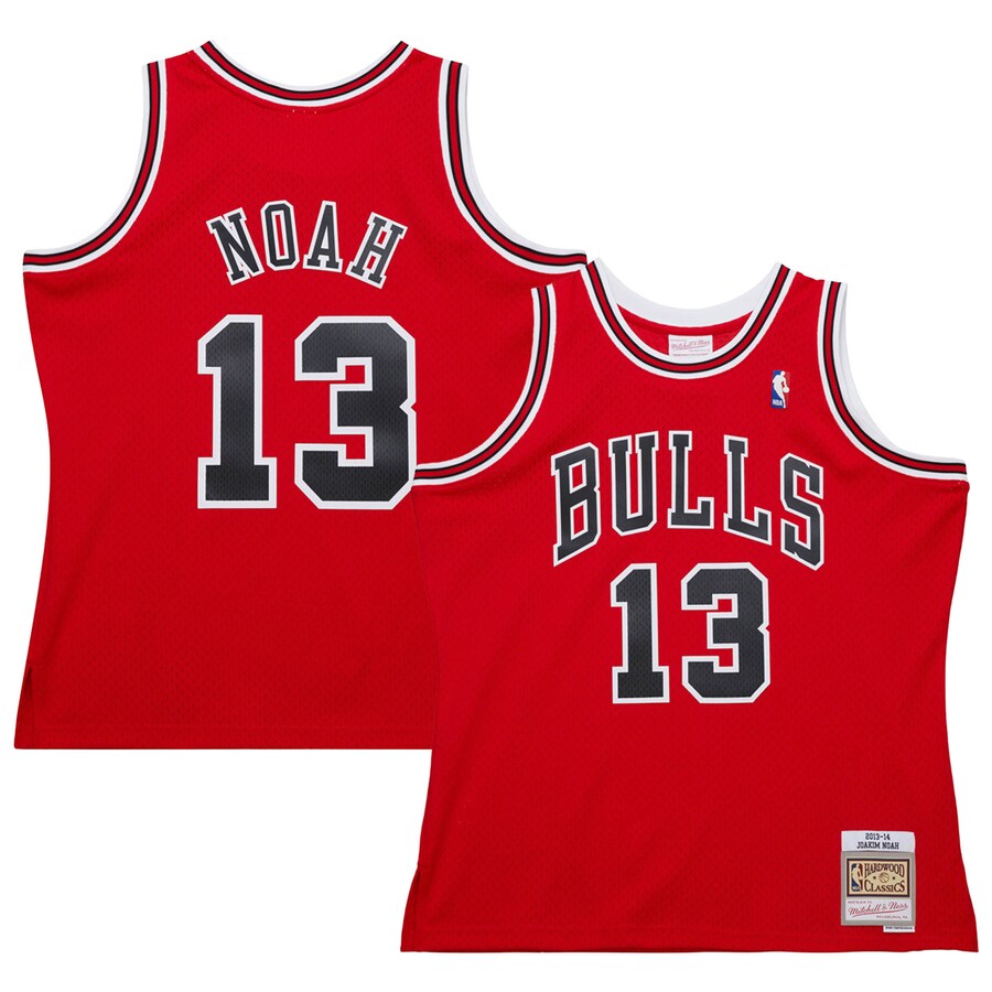 Men's Chicago Bulls Joakim Noah Mitchell & Ness Red 2013/14 Hardwood Classics Swingman Jersey - Ujersey