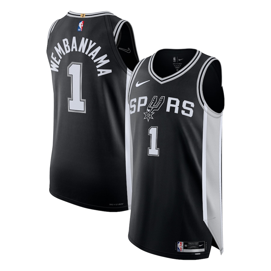 Men's San Antonio Spurs Victor Wembanyama Nike Black Authentic Jersey - Icon Edition - Ujersey