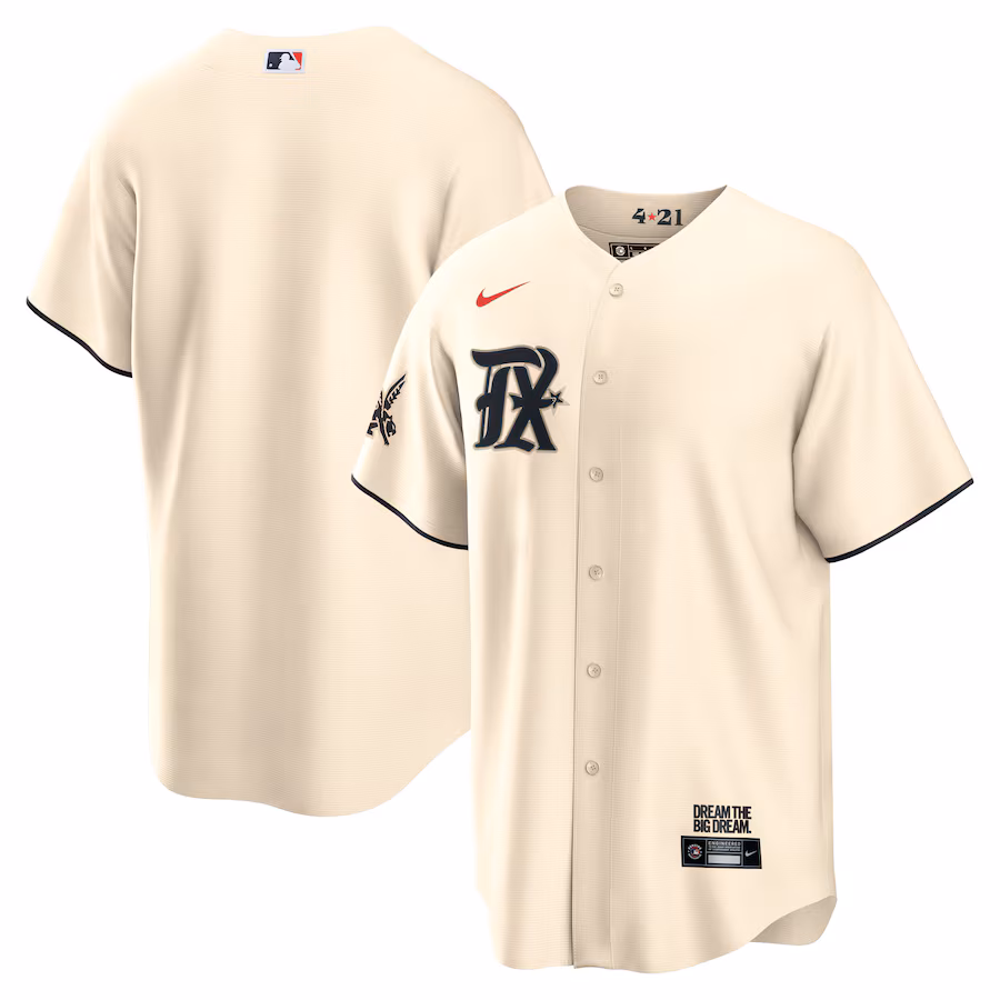 Men's Texas Rangers Nike Cream City Connect Replica Jersey - Ujersey