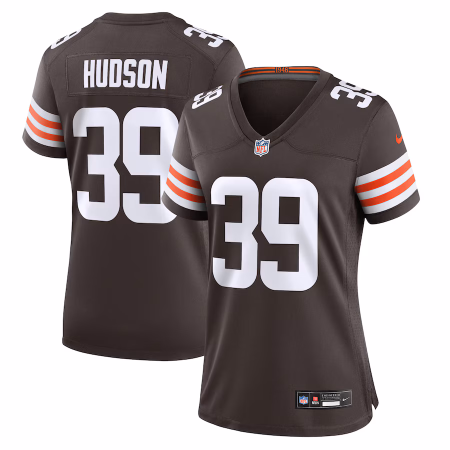 Women's Cleveland Browns Khaleke Hudson Nike Brown Team Game Jersey - Ujersey