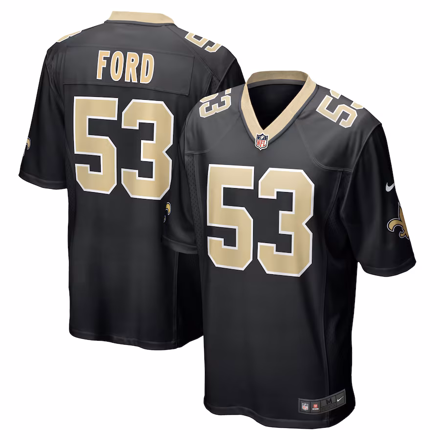Men's New Orleans Saints Jaylan Ford Nike Black Game Jersey - Ujersey