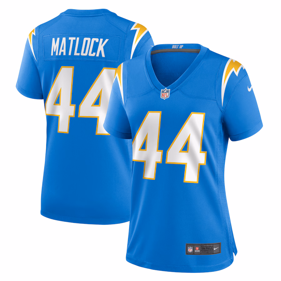 Women's Los Angeles Chargers Scott Matlock Nike Powder Blue Game Jersey - Ujersey