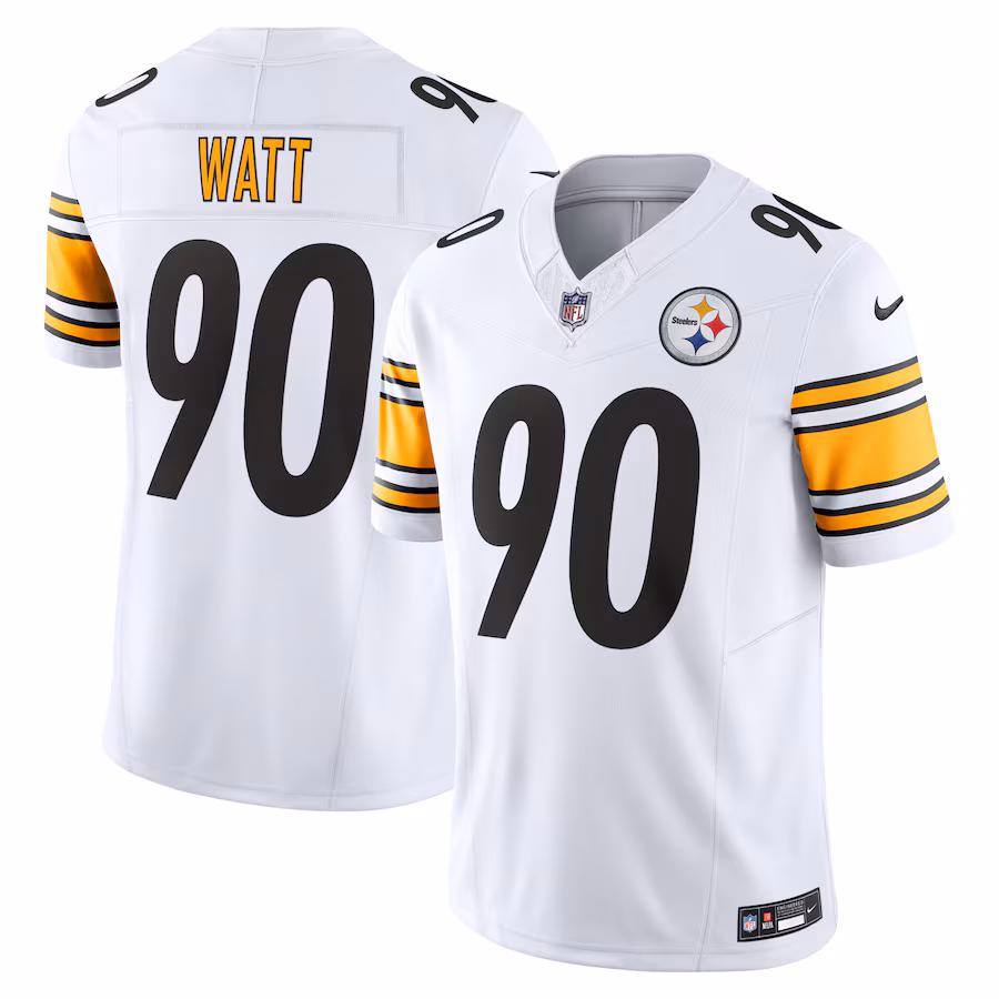 Men's Pittsburgh Steelers T.J. Watt Nike White Vapor F.U.S.E. Limited Jersey - Ujersey