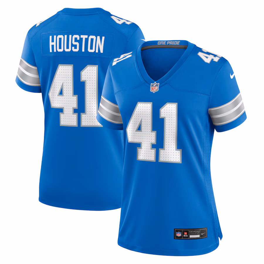 Women's Detroit Lions James Houston Nike Blue Team Game Jersey - Ujersey