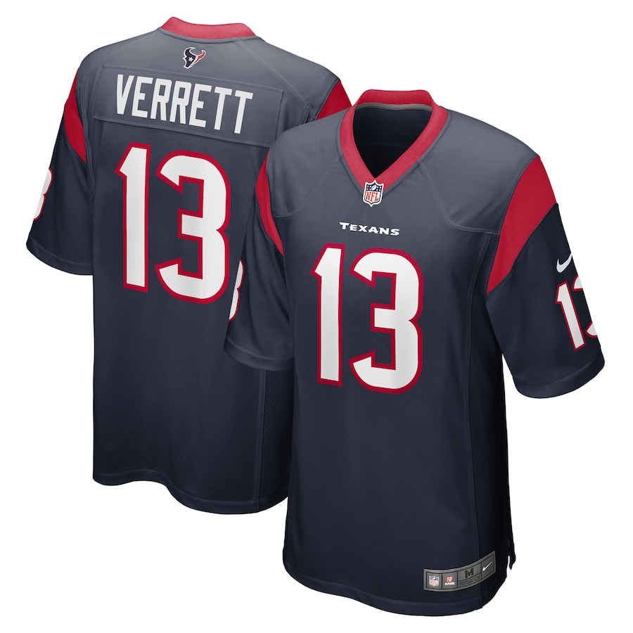 Men's Houston Texans Jason Verrett Nike Navy Game Jersey - Ujersey