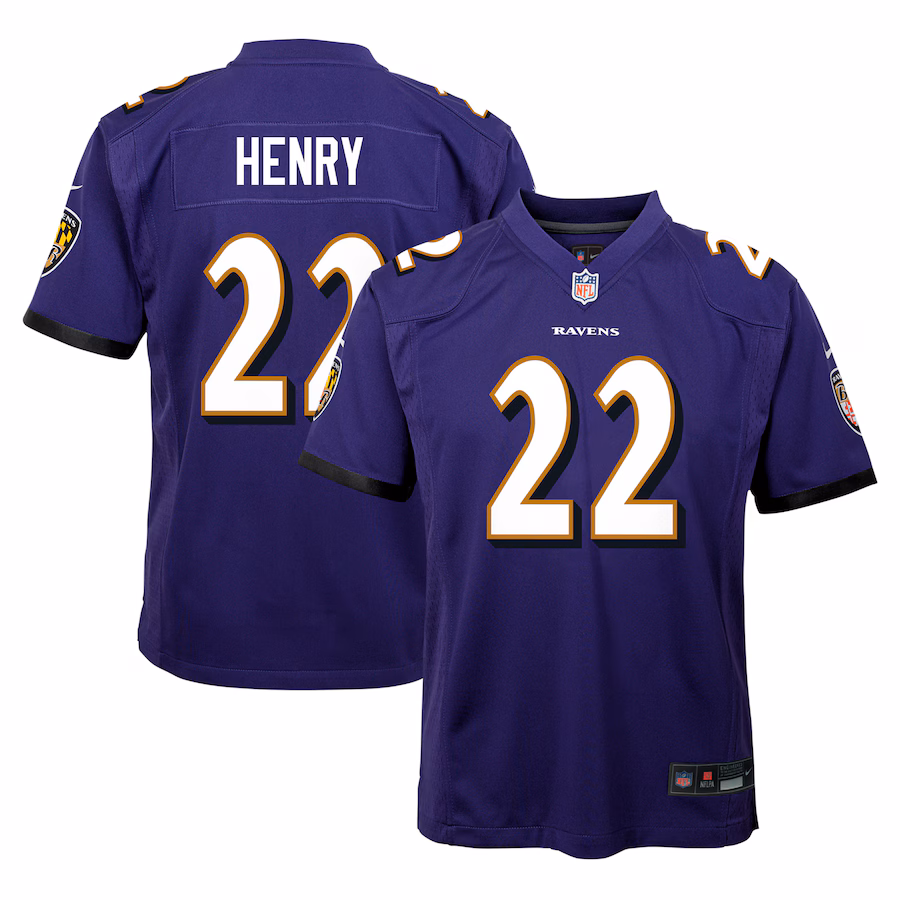 Youth Baltimore Ravens Derrick Henry Nike Purple Team Player Game Jersey - Ujersey