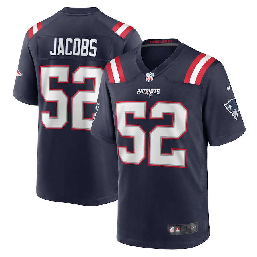Men's New England Patriots Curtis Jacobs Nike Navy Game Jersey - Ujersey