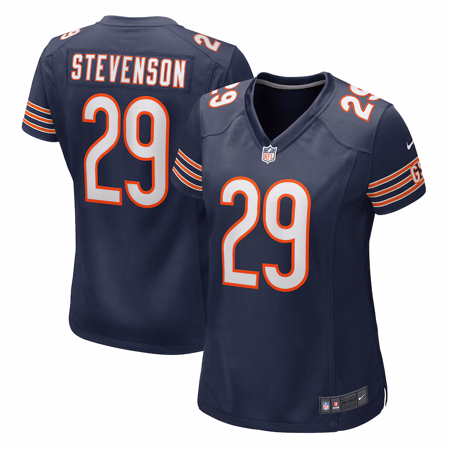 Women's Chicago Bears Tyrique Stevenson Nike Navy Game Jersey - Ujersey