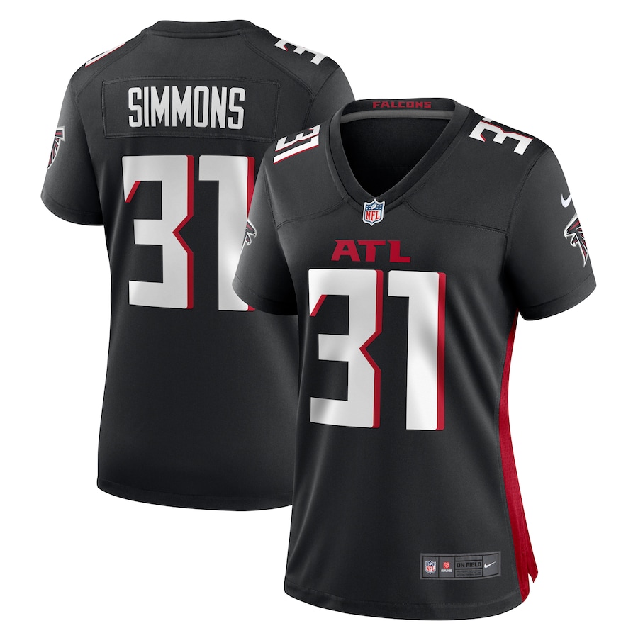 Women's Atlanta Falcons Justin Simmons Nike Black Game Jersey - Ujersey
