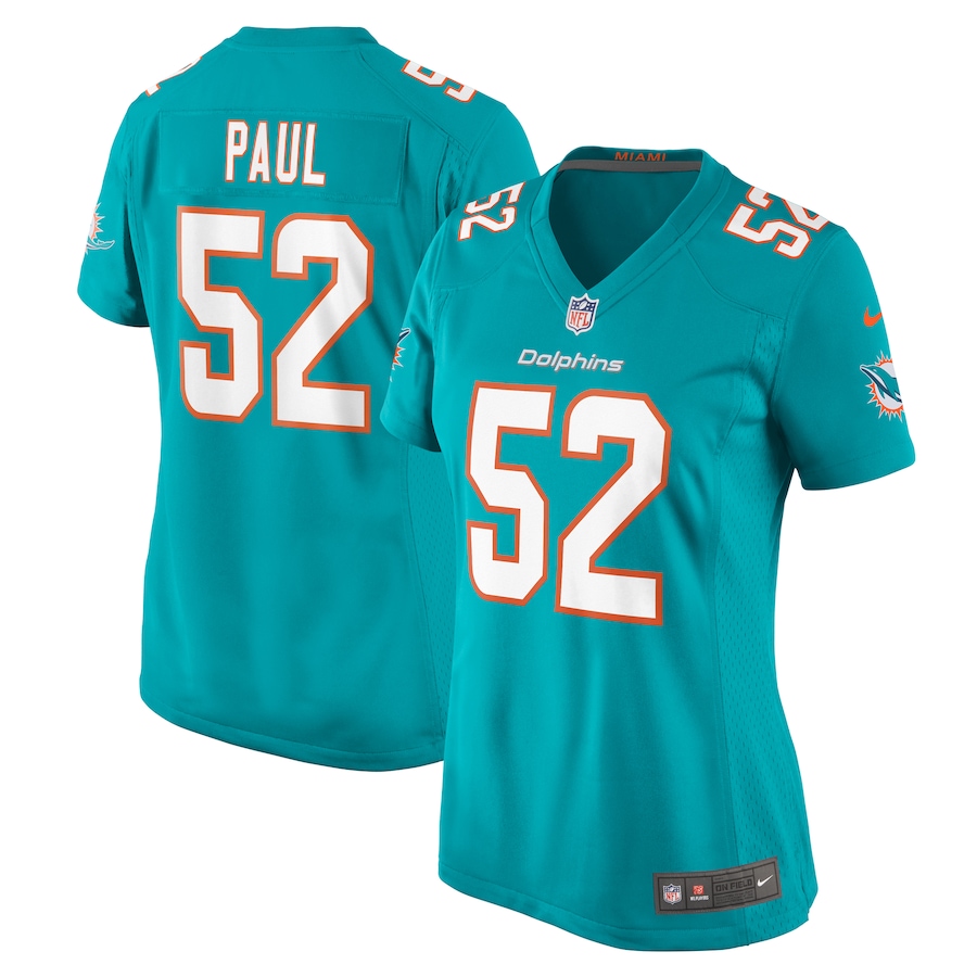 Women's Miami Dolphins Patrick Paul Nike Aqua Game Jersey - Ujersey