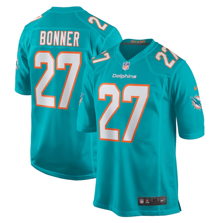 Men's Miami Dolphins Ethan Bonner Nike Aqua Game Jersey - Ujersey
