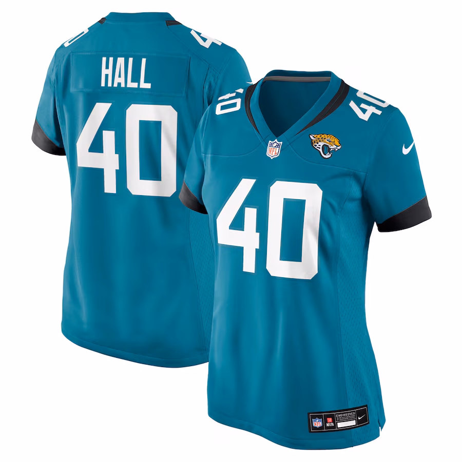 Women's Jacksonville Jaguars Tyler Hall Nike Teal Team Game Jersey - Ujersey