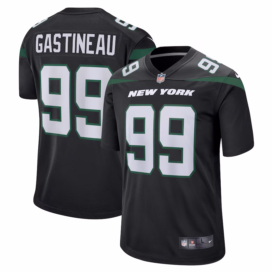 Men's New York Jets Mark Gastineau Nike Stealth Black Game Jersey - Ujersey