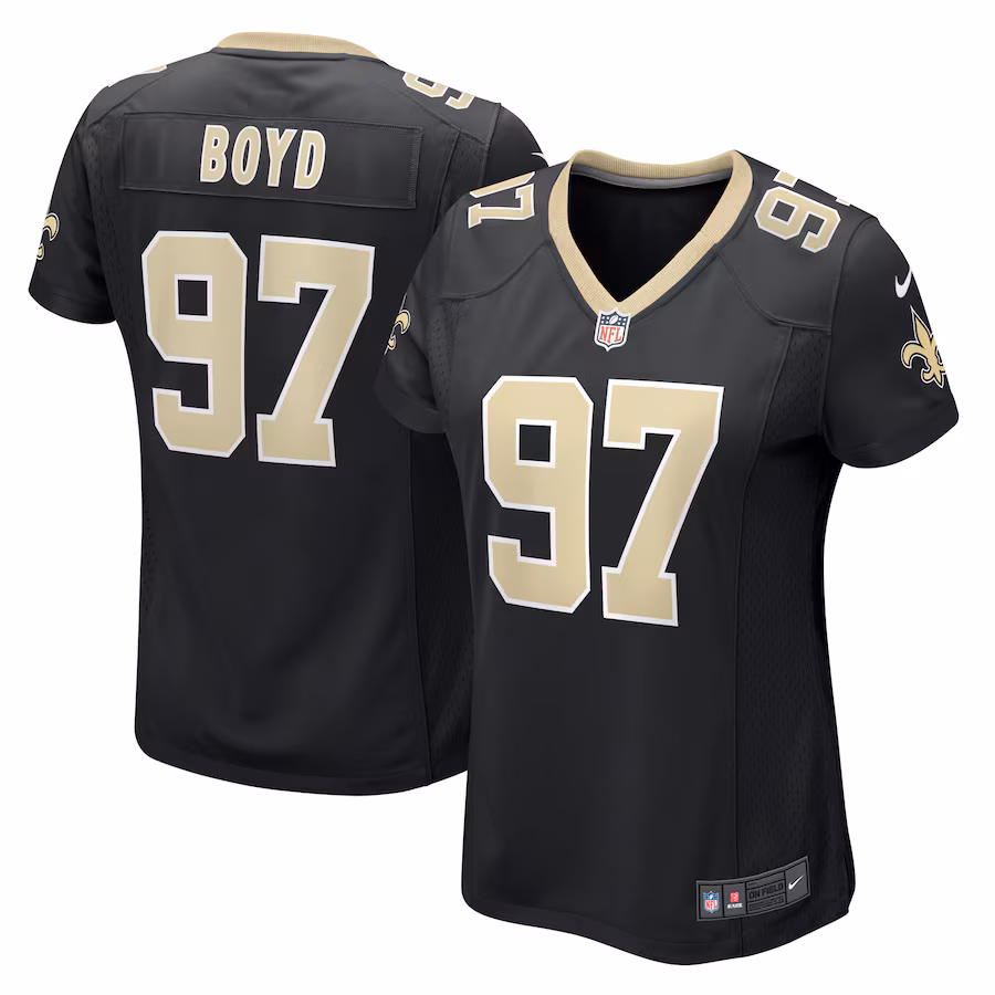 Women's New Orleans Saints Khristian Boyd Nike Black Game Jersey - Ujersey