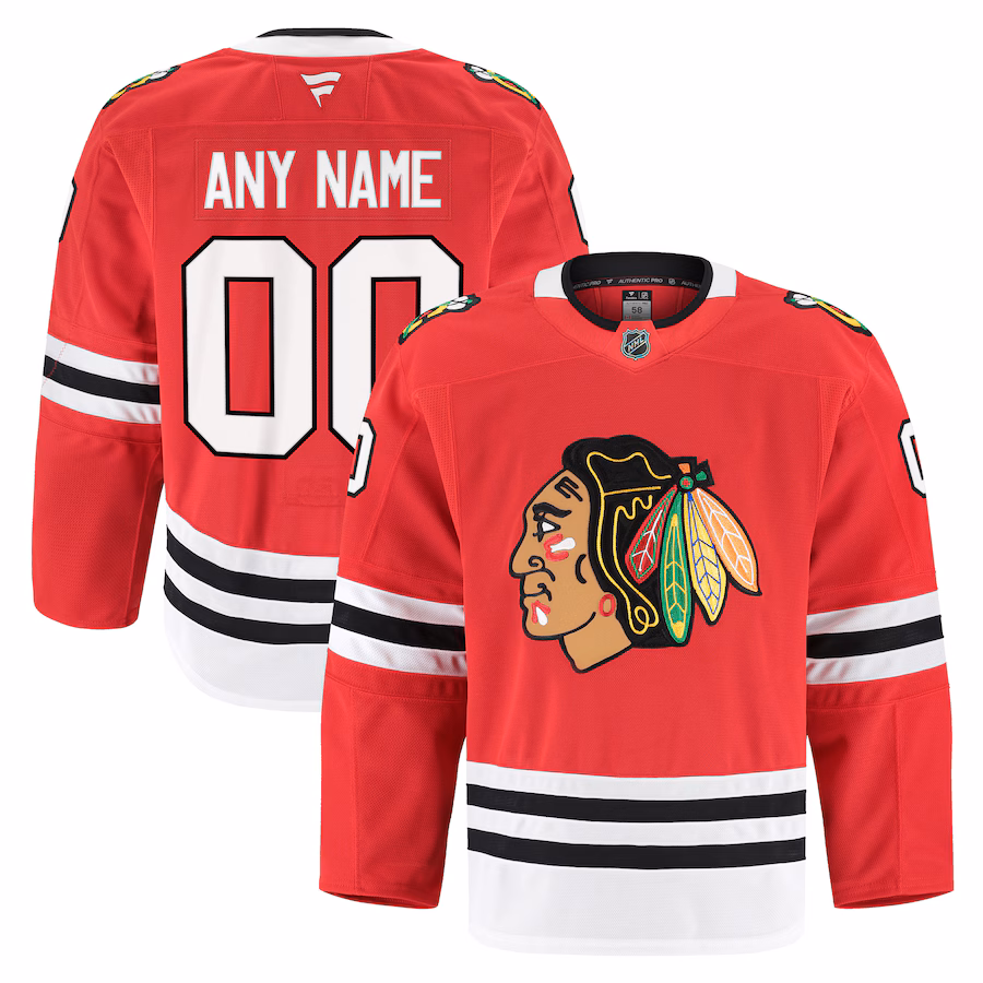 Men's Chicago Blackhawks Fanatics Red Home Authentic Pro Custom Jersey - Ujersey