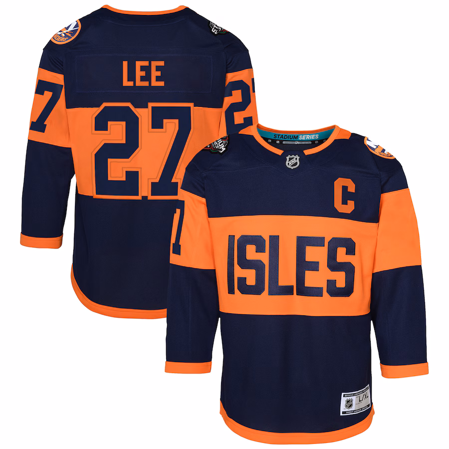 Youth New York Islanders Anders Lee Navy 2024 NHL Stadium Series Premier Player Jersey - Ujersey