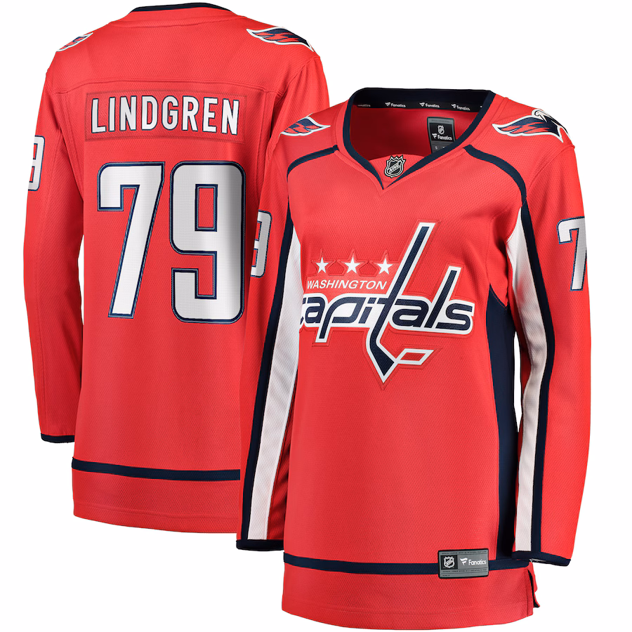 Women's Washington Capitals Charlie Lindgren Fanatics Red Home Breakaway Player Jersey - Ujersey