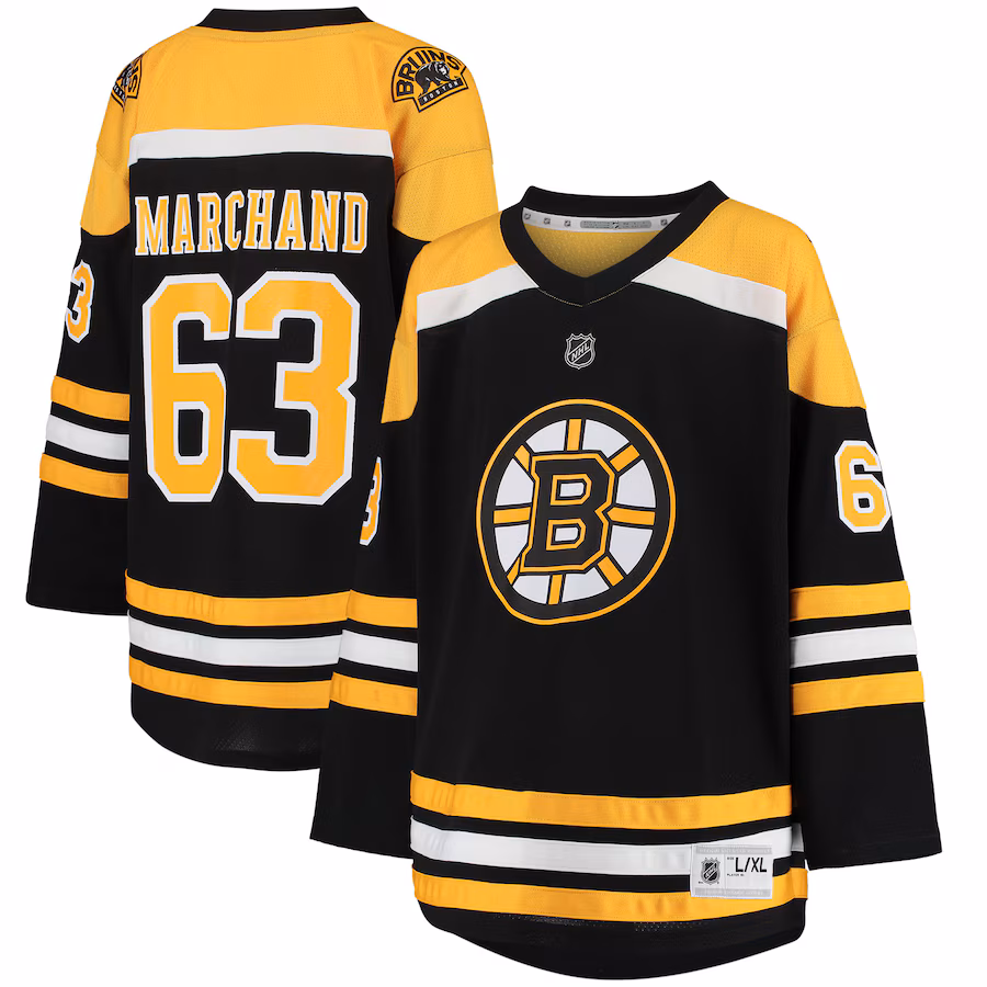 Youth Boston Bruins Brad Marchand Black Home Replica Player Jersey - Ujersey