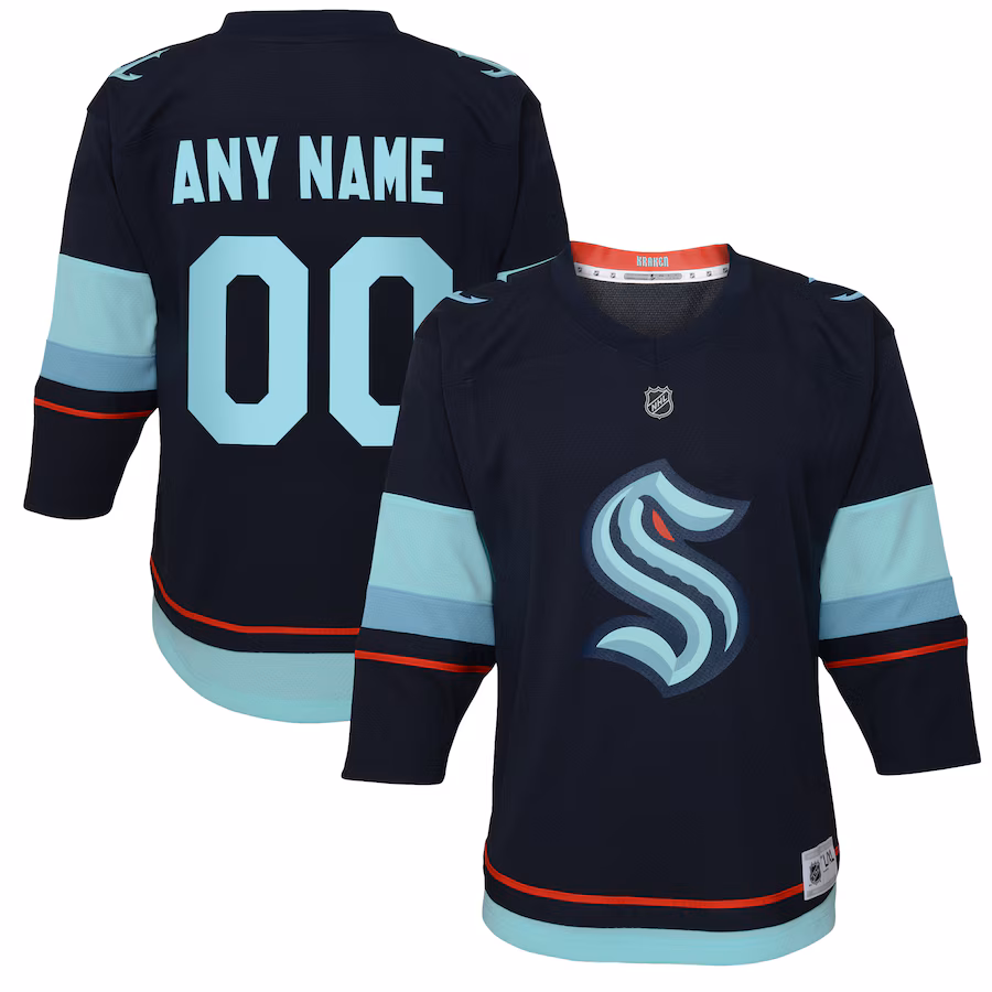 Youth Seattle Kraken Navy Home Replica Custom Jersey - Ujersey