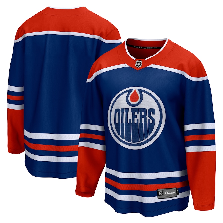 Men's Edmonton Oilers Fanatics Royal Home Breakaway Blank Jersey - Ujersey