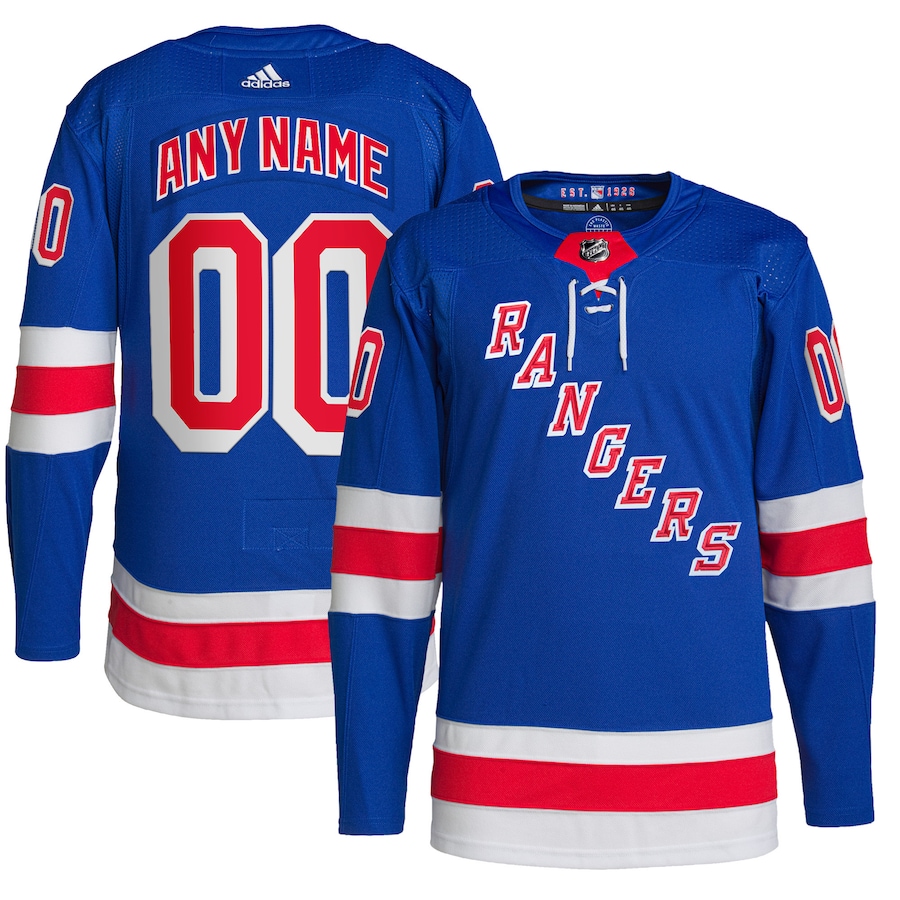 Men's New York Rangers adidas Royal Home Primegreen Authentic Custom Jersey - Ujersey