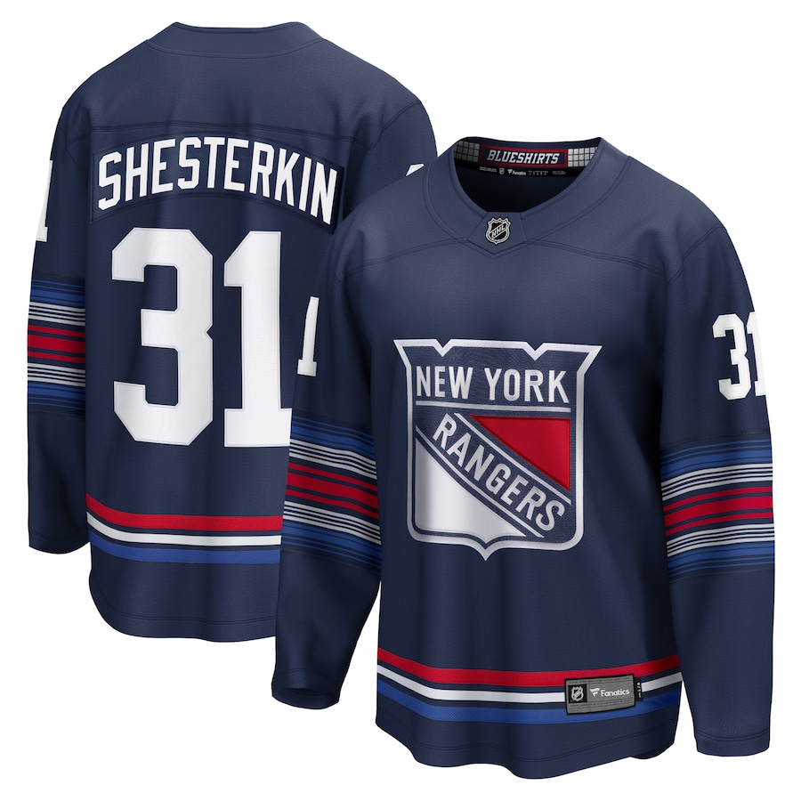 Men's New York Rangers Igor Shesterkin Fanatics Navy Alternate Premier Breakaway Player Jersey - Ujersey