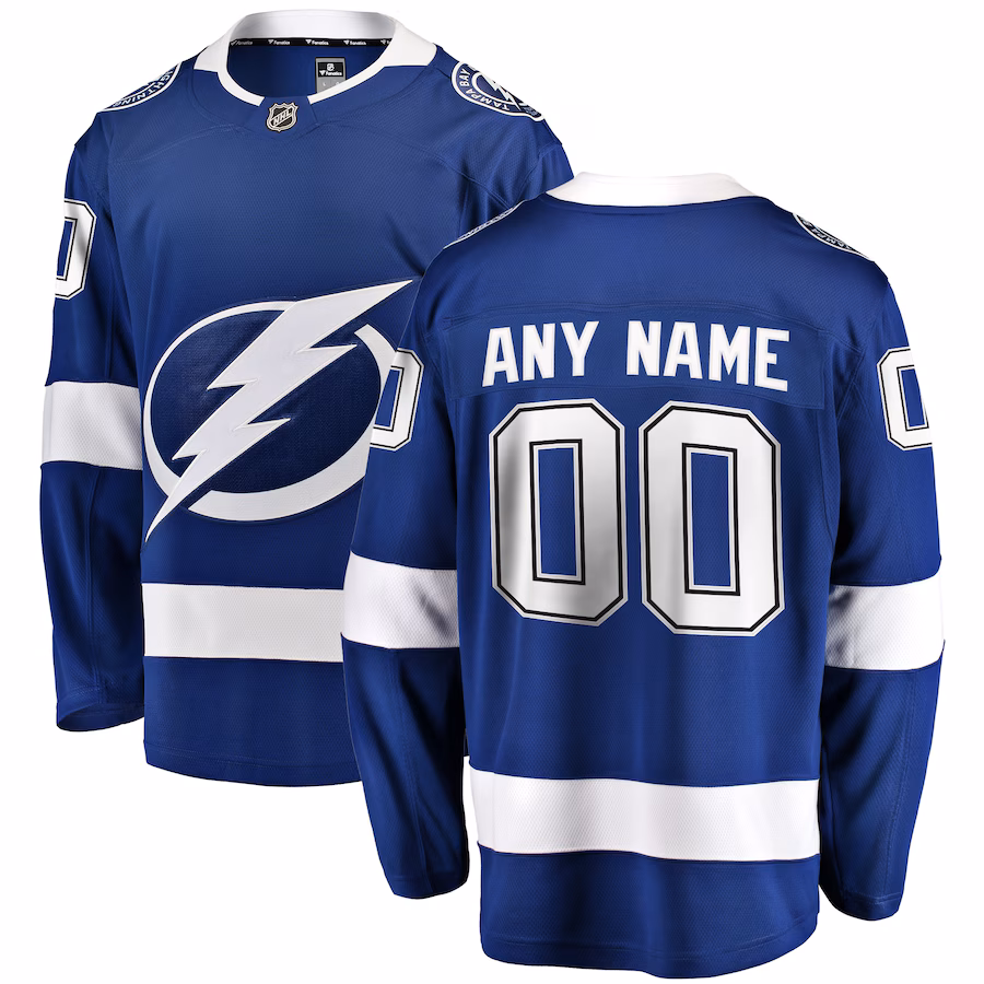 Men's Tampa Bay Lightning Fanatics Blue Home Breakaway Custom Jersey - Ujersey
