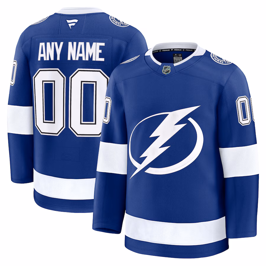 Men's Tampa Bay Lightning Fanatics Blue Home Premium Custom Jersey - Ujersey