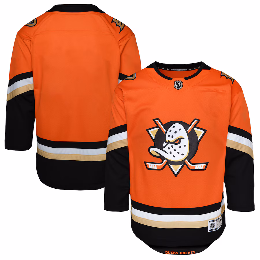 Youth Anaheim Ducks Orange Home Premier Jersey - Ujersey