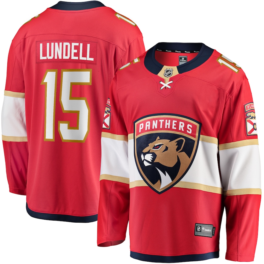 Men's Florida Panthers Anton Lundell Fanatics Red Home Breakaway Player Jersey - Ujersey