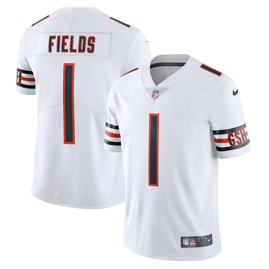 Men's Chicago Bears Justin Fields Nike White Vapor Limited Jersey - Ujersey