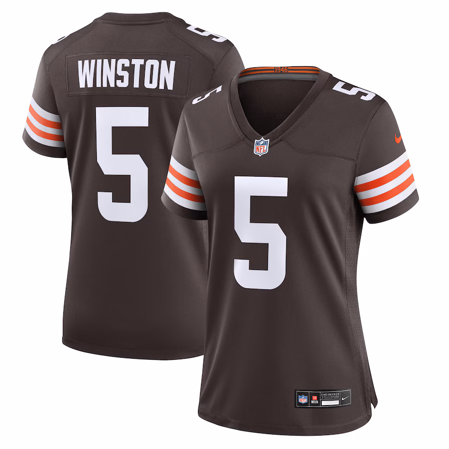 Women's Cleveland Browns Jameis Winston Nike Brown Game Jersey - Ujersey