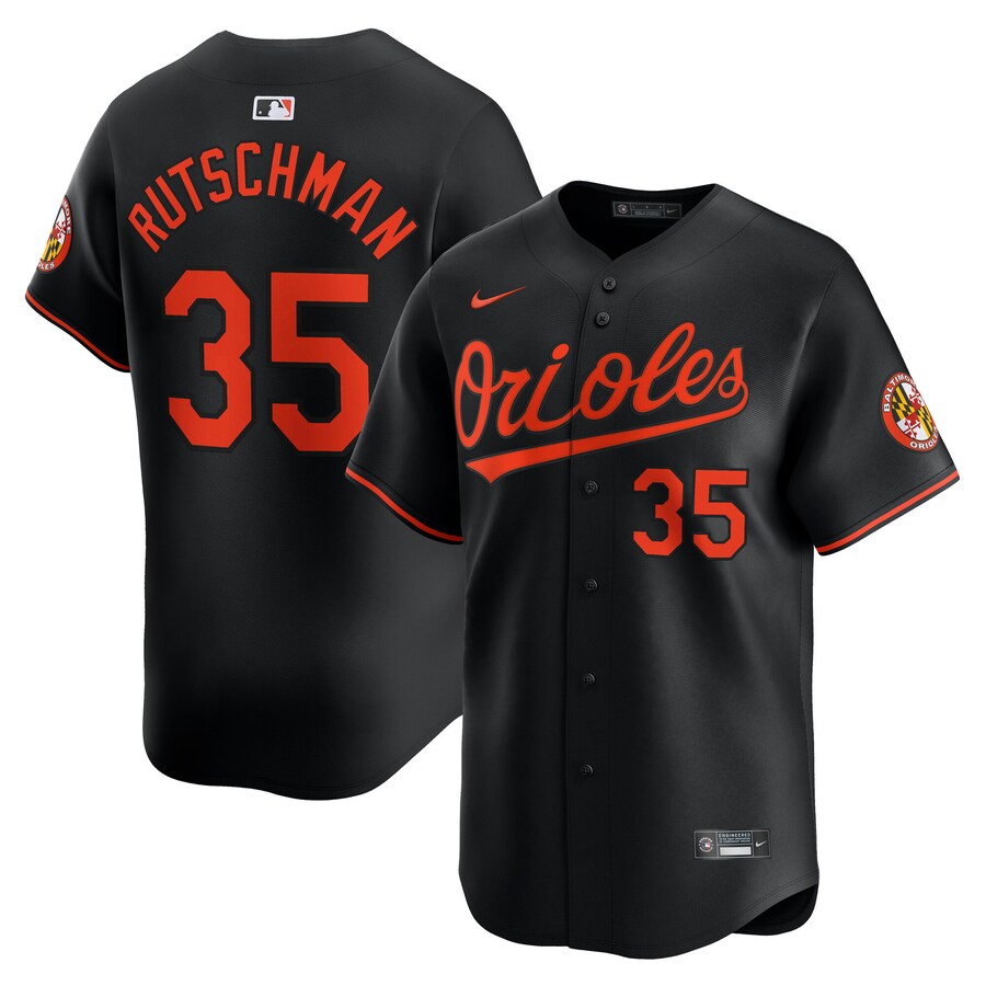 Men's Baltimore Orioles Adley Rutschman Nike Black Alternate Limited Player Jersey - Ujersey